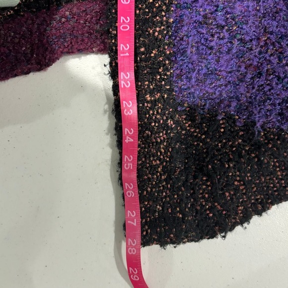 Anthropologie Curio Brown Purple Fuschia Knit Chunky Cardigan‎ XL Funky Colorful - Picture 8 of 8